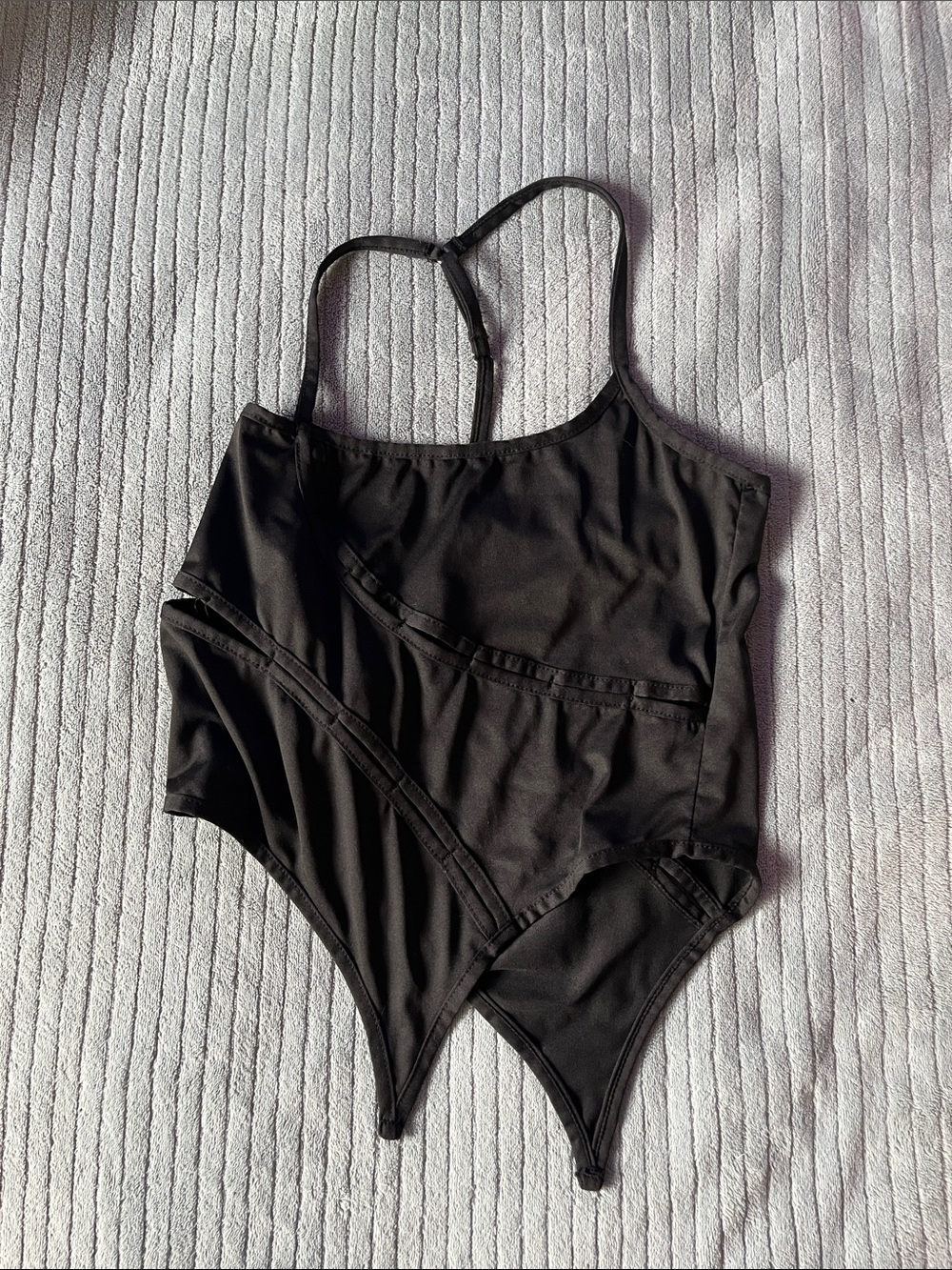 Irregular black crop top
